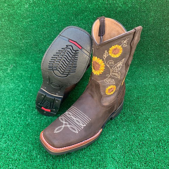 Womens Rodeo Cowgirl Boots Leather 